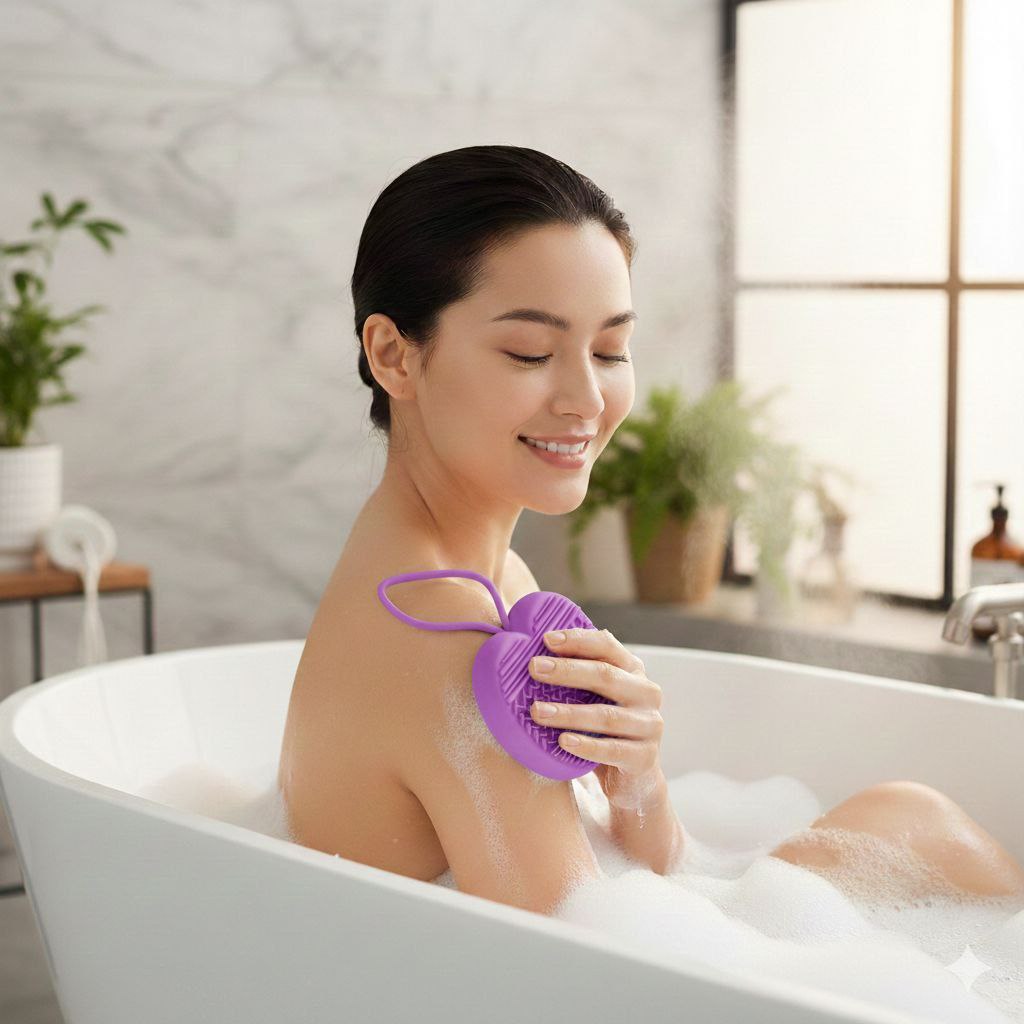 CEPILLO DE SILICONA PARA DUCHA
