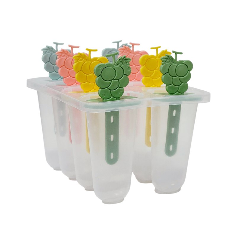 MOLDE DE PLASTICO PARA HACER PALETAS CON FORMAS DE FRUTAS, RESISTENTE Y DURADERO DE 8 ESPACIOS 13X15CM