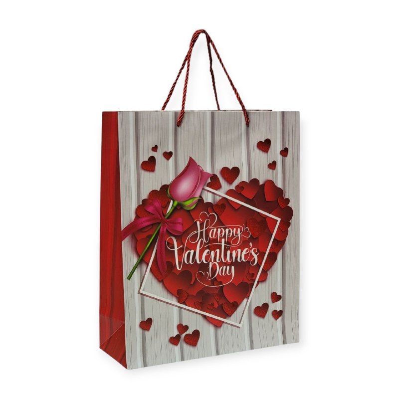 BOLSA DE REGALO MEDIANA 26X32X10CM SAN VALENTIN