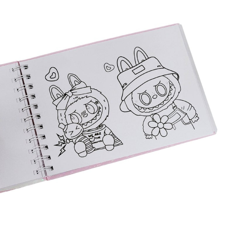 LIBRO PARA COLOREAR DIVERTIDO DE 48 PAGINAS PARA NIÑOS DE LABUBU COLORING BOOK 15X22CM