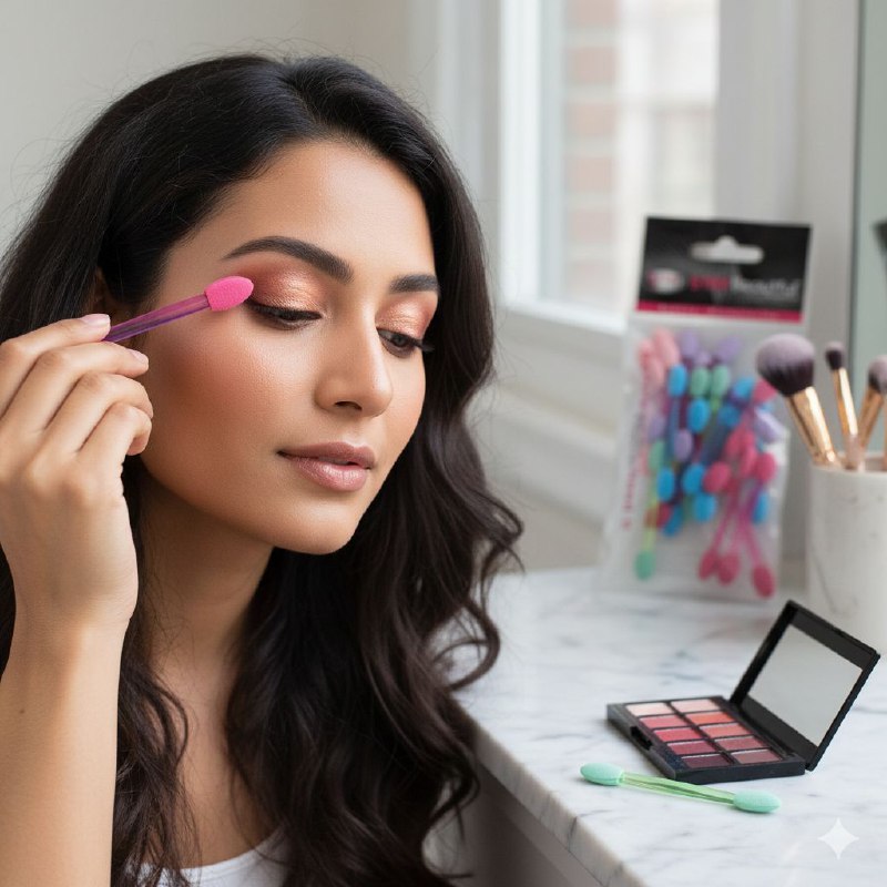 SET DE APLICADORES DE SOMBRAS DE OJOS DESECHABLES DE DOBLE PUNTA 25UND STAY BEAUTIFUL