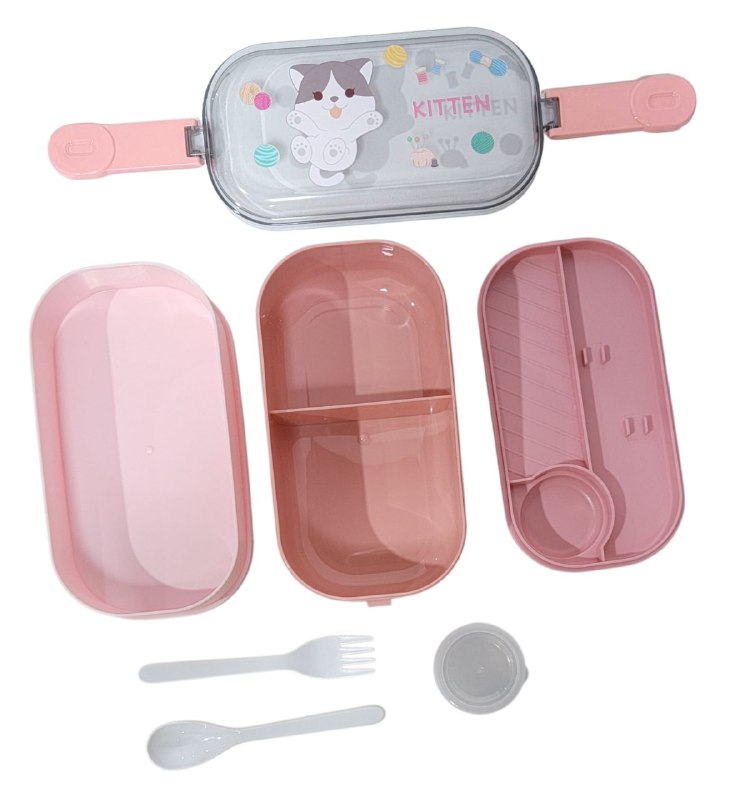 LONCHERA EN KIT CON SEPARADOR , CUBIERTOS Y PAILA PARA SALSA 4 COLORES