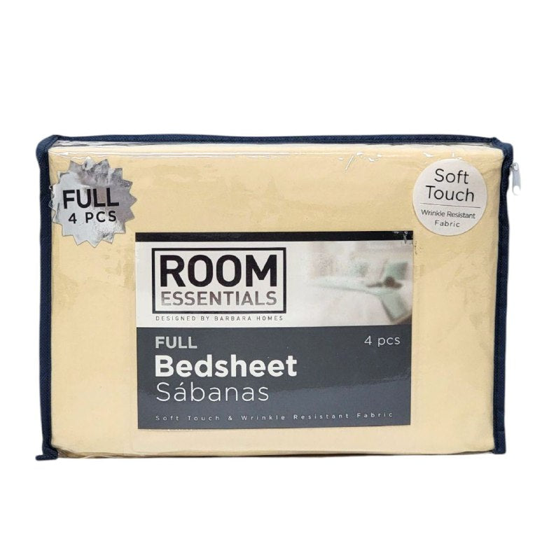 JUEGO DE SABANA CAMERA FULL DE 4 PIEZAS ROOM ESSENTIALS DESIGNED BY BARBARA HOMES 7 COLORES