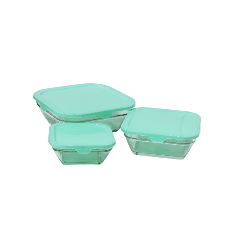 RECIPIENTES HERMETICOS DE VIDRIO EN SET PARA ALMACENAR ALIMENTOS KIMGLASS