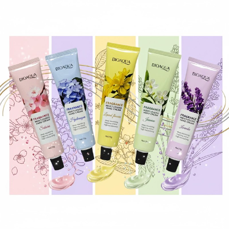 SET DE CREMA PARA MANOS HIDRATANTES Y REPARADORAS CON EXTRACTO DE FLOR DE CEREZO 5PCS BIOAQUA
