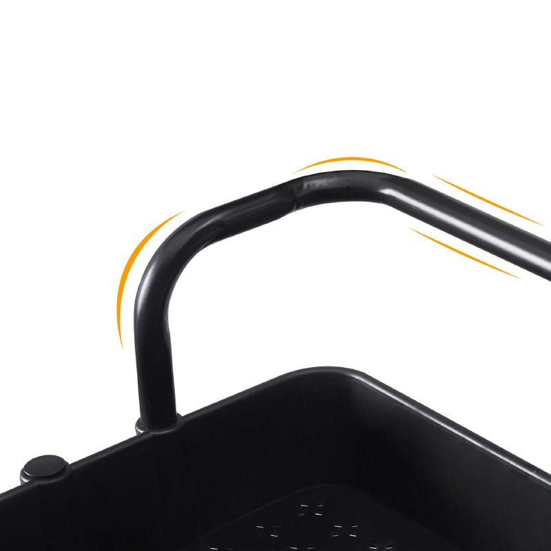 ESTANTE DE ALMACENAMIENTO RODANTE DE 3 NIVELES DE PLASTICO COLOR NEGRO 44x34x17CM