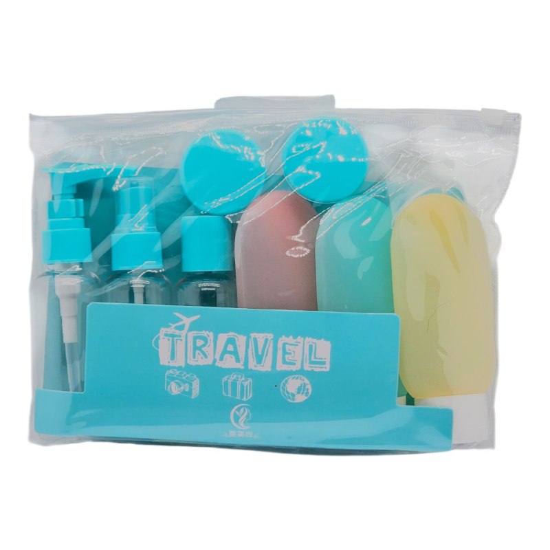 SET PARA VIAJAR VACIAS, EFICIENCIA DE ALMACENAMIENTO COMODO DE 7 PIEZAS, PARA LIQUIDOS Y CREMAS PARA VIAJES TRAVEL