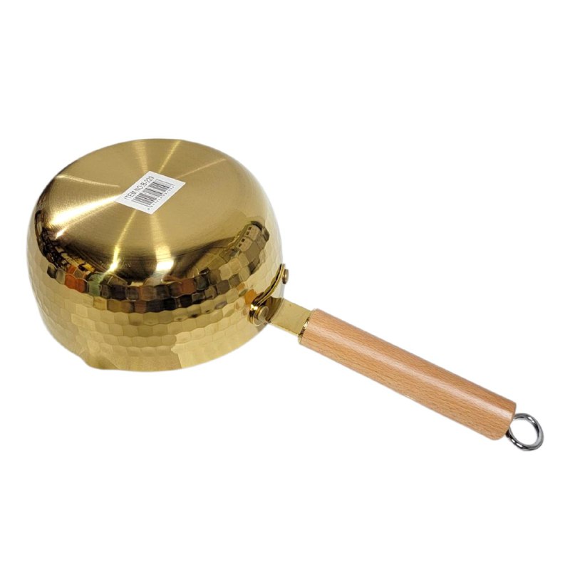 SARTEN JAPONES ANTIADHERENTE, CACEROLA SIN TAPA, MANGO DE MADERA CALIDO ANTIDESLIZANTE, DOBLE BOCA 18CM