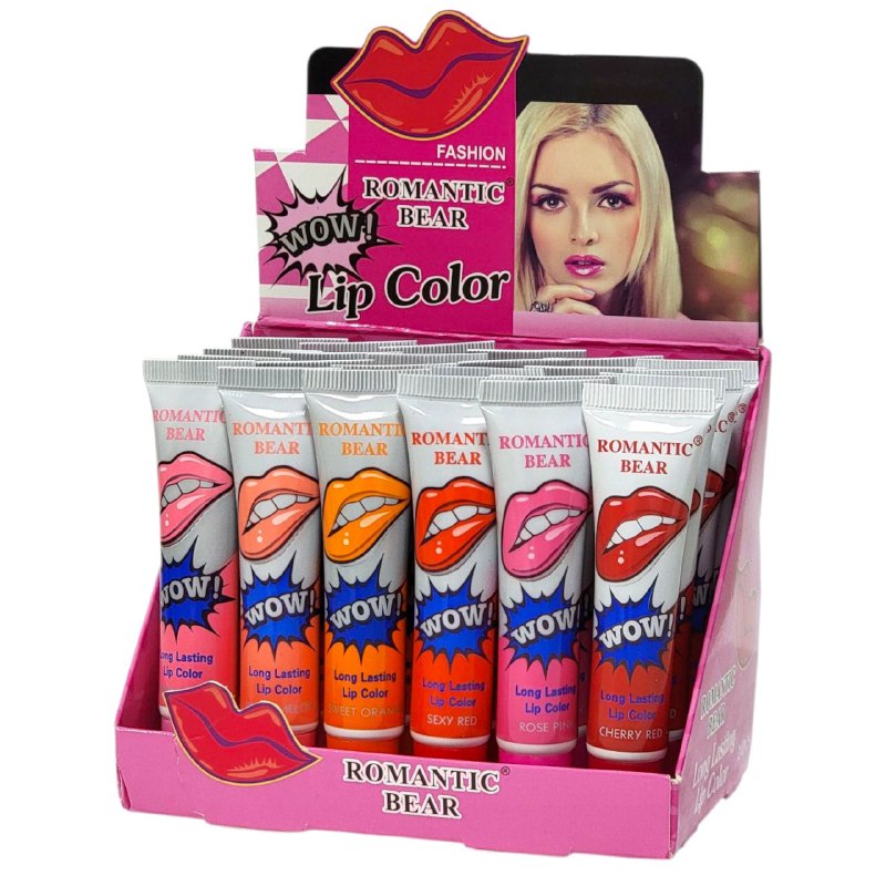 BRILLO LABIAL LIP DUPE KYLIE JENNER  COLOR PARA LABIOS DE LARGA DURACION 6 TONOS ROMANTIC BEAR 15G