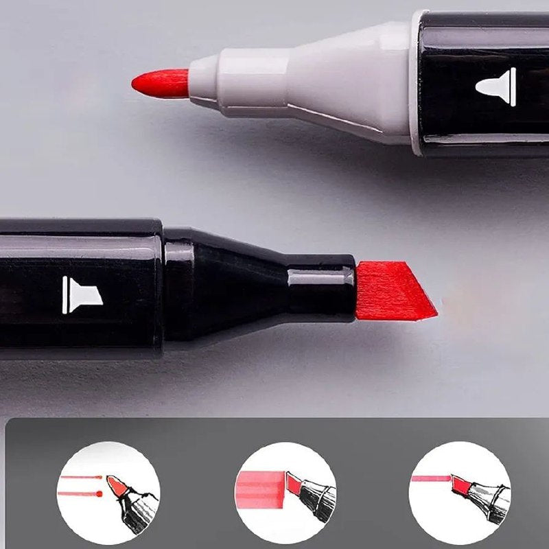JUEGO DE MARCADORES ARTISTICO PROFESIONALES DE DOBLE PUNTA CON ESTUCHE 36UND TOUCH HAN