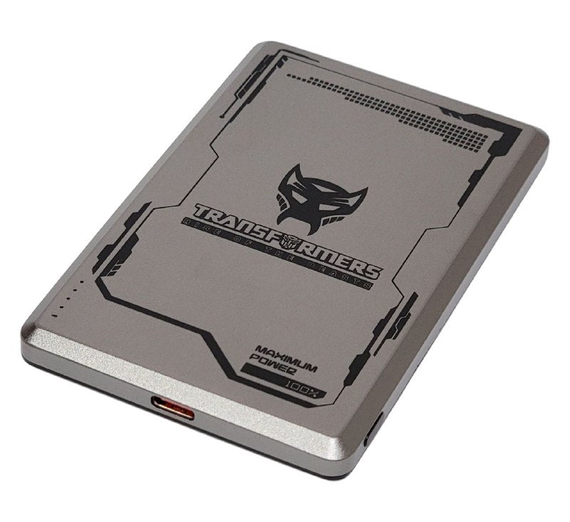 POWER BANK BATERIA TF-D01, CAPACIDAD DE CARGA 20W MAXIMO, 5000MAH/3.87V, ENTRADA TIPO C, SUCCION MAGNETICA, PORTATIL TRANSFORMERS AUTHENTIC BEASTS ALLIANCE