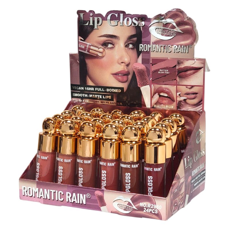 BRILLO LABIAL  (DUPE DE RARE BEAUTY) Y SENSACION LIGERA ROMANTIC RAIN 12 TONOS