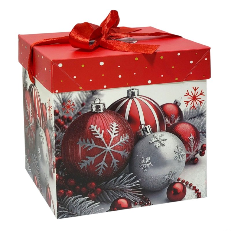 CAJA DE REGALO NAVIDEÑA MEDIANA 15X15CM
