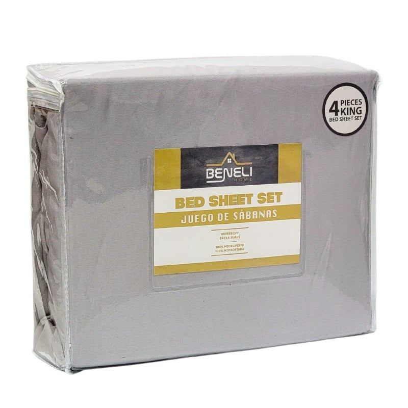 JUEGO DE SABANAS CAMERA DE 4 PIEZAS KING BENELI HOME, 25 ESTILOS