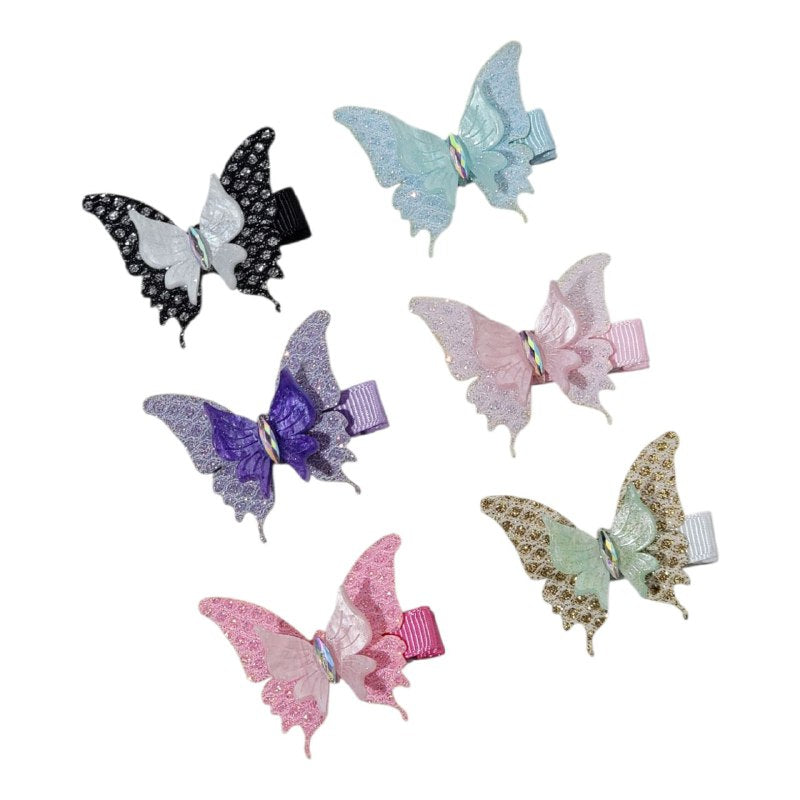 GANCHO PARA EL CABELLO DE PINZA DE MARIPOSA PAQUETE DE 6UND, MEDIDA 5CM
