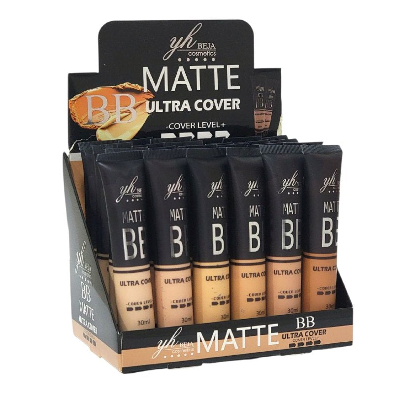 BASE DE MAQUILLAJE LIQUIDA MATTE, 6 TONOS YH BEJA COSMETICS 65ML