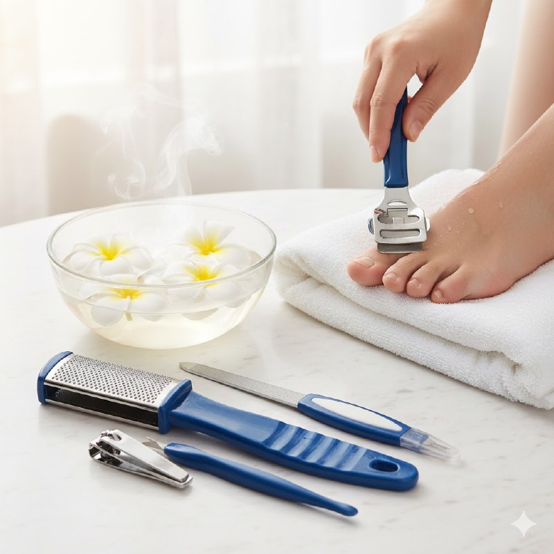 SET DE PEDICURA DE 6  PIEZAS PARA CUIDADO DE UÑAS Y PIES, ESTE KIT COMPLETO REUNE LAS HERRAMIENTAS ESENCIALES PARA MANTENER UÑAS Y PIES IMPECABLES 2 COLORES