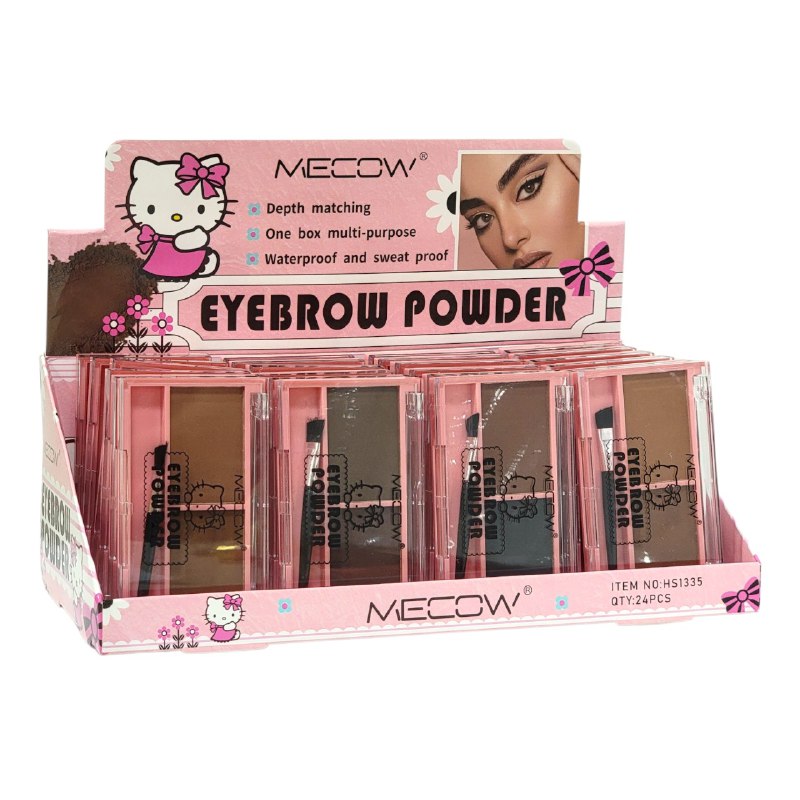 POLVO PARA CEJAS CON MINI BROCHAS DE USO DIARIO APRUEBA DE SUDOR MECOW  4 TONOS