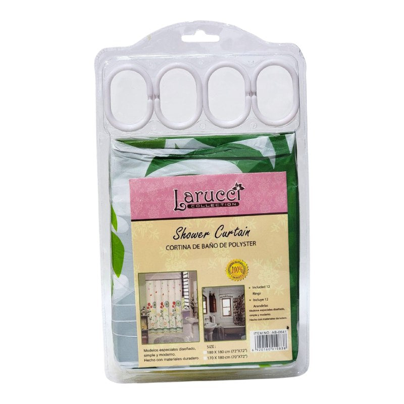 CORTINA DE DUCHA DE POLYSTER, SIMPLE Y MODERNO CON 12 ARANDELAS Y MATERIALES DURADEROS 180X180CM LARUCCI SHOWER CURTAIN 16 ESTILOS