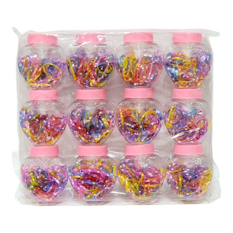 COLA, LIGAS HULES PARA EL CABELLO EN BOTECITO, PAQUETE DE 12 BOTES PARA EL DIA A DIA Y PARA TODO TIPO DE CABELLO