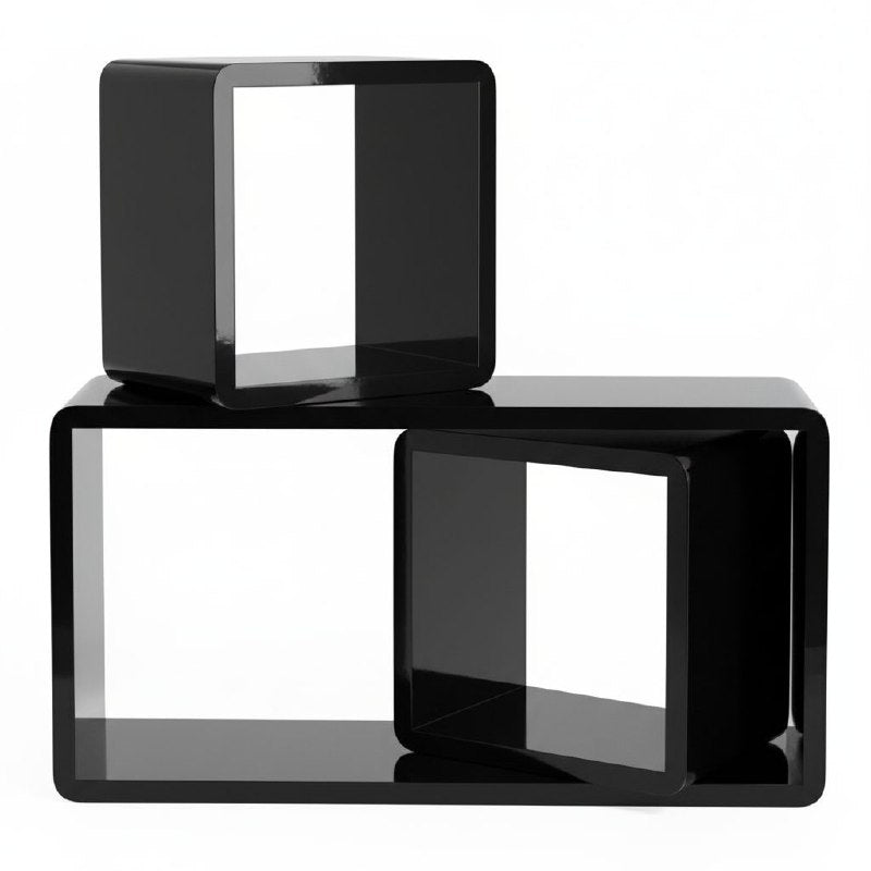ESTANTERIAS MODULARES PARA PARED DE ALTO BRILLO ELEGANTE DE PLASTICO 21.3X40CM