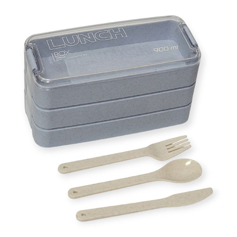 LONCHERA PORTATIL DE 3 COMPARTIMIENTOS A PRUEBA DE FUGAS, APTO PARA MICROONDAS LUNCH BOX