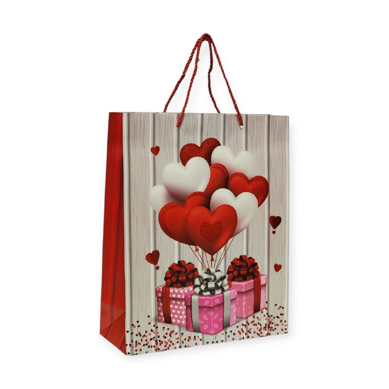 BOLSA DE REGALO MEDIANA 26X32X10CM SAN VALENTIN