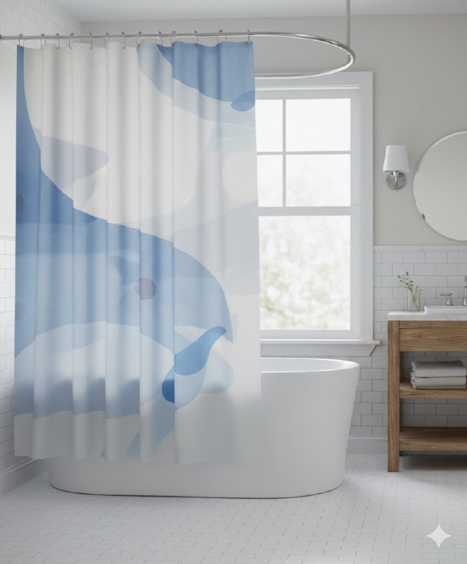 CORTINA DE DUCHA DE POLYSTER, SIMPLE Y MODERNO CON 12 ARANDELAS Y MATERIALES DURADEROS 180X180CM LARUCCI SHOWER CURTAIN 16 ESTILOS