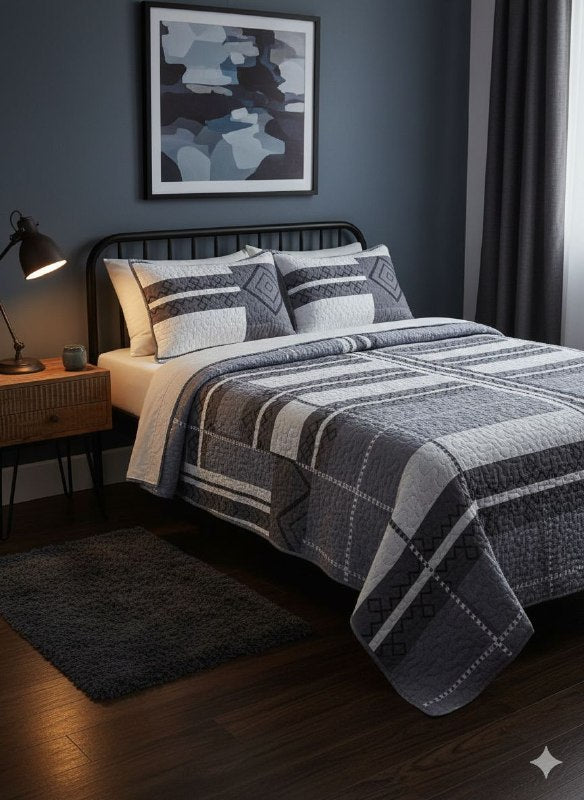JUEGO DE SABANAS CAMERA TIPO EDREDON REVERSIBLE, DE 3 PIEZAS QUEEN BENELI HOME, 20 ESTILOS