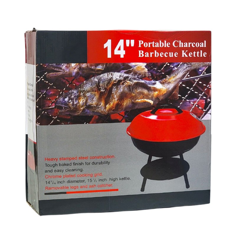 MAQUINA PARRILA PORTATIL DE CARBON PARA BARBACOA DE ACERO ESTAMPADO 39CM ALTO