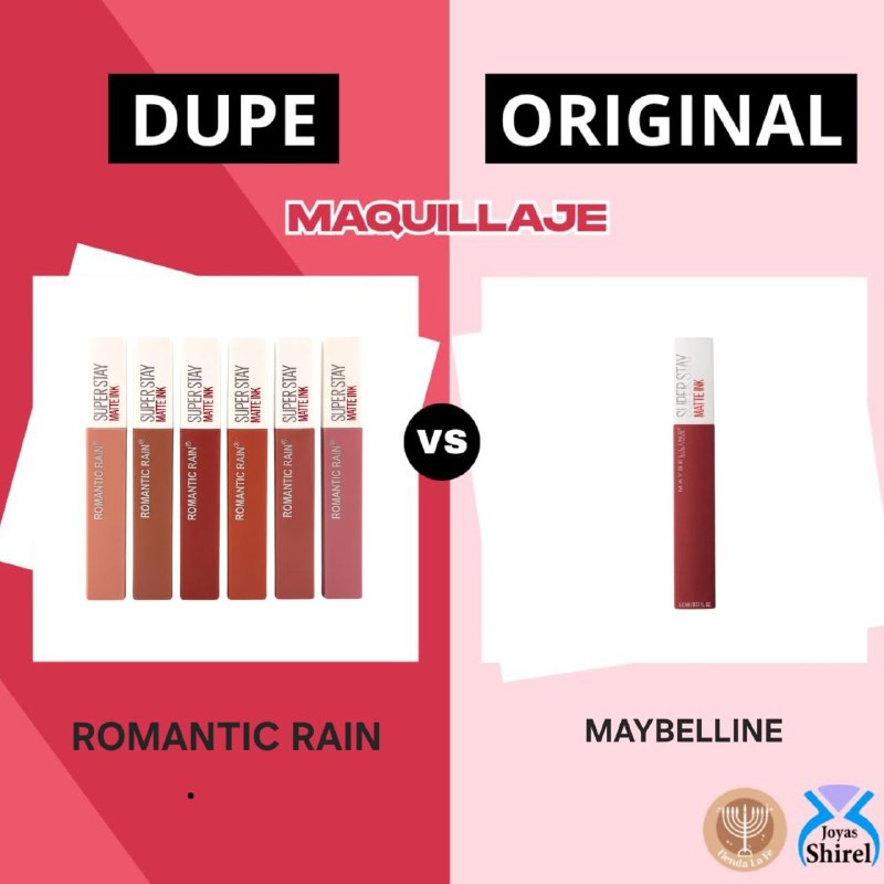 LIPSTICK LIQUIDO HUMECTANTE DE LARGA DURACION 6 TONOS SUPERSTAY MATTE INK ROMANTIC RAIN (DUPE DE MAYBELLINE)