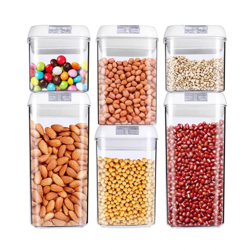 SET DE RECIPIENTES ALMACENADORERS HERMETICOS PARA ALIMENTOS 6UND