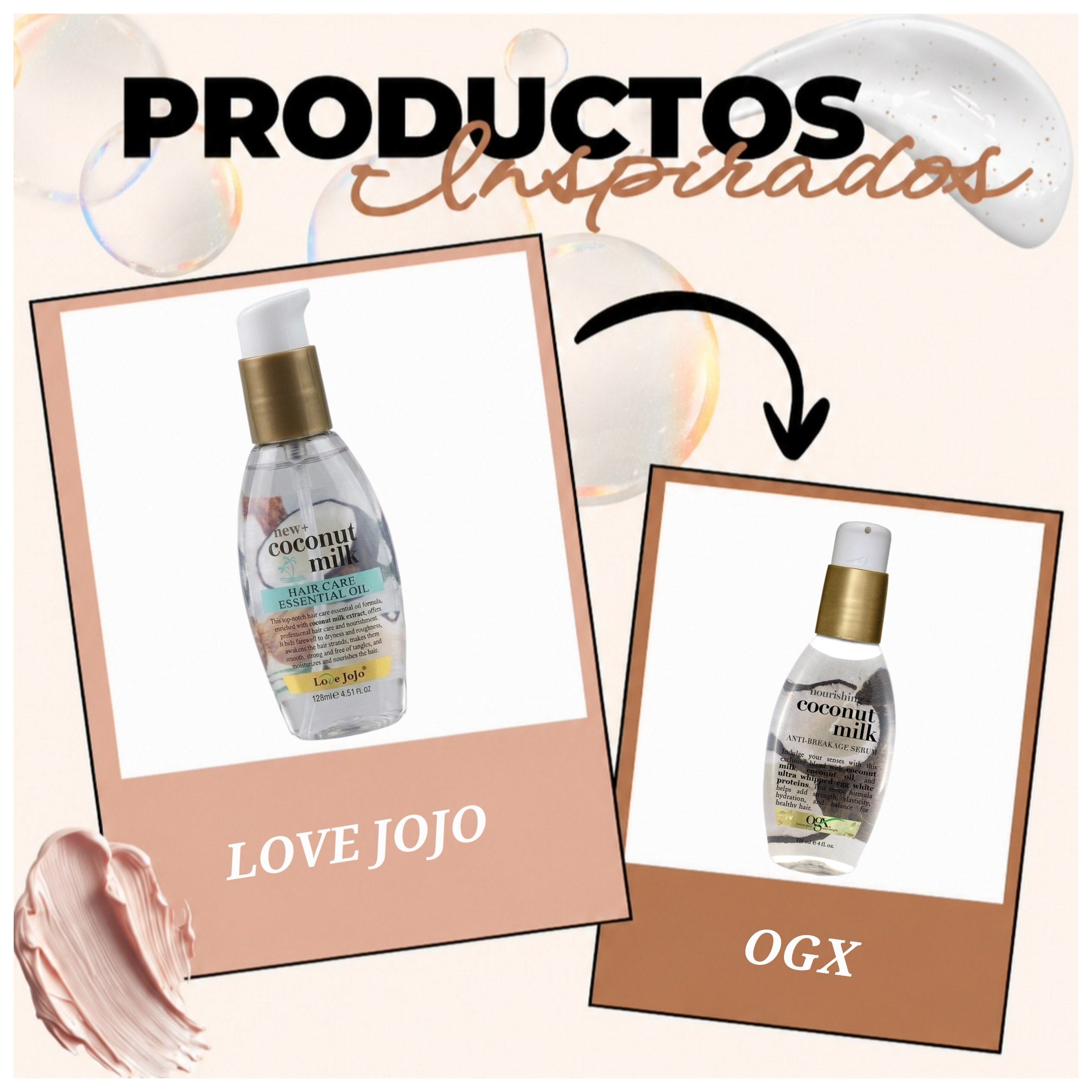 SPRAY NEW+ COCONUT MILK HAIR NUTRIR Y SUAVIZAR EL CABELLO REALZA SU BRILLO NATURAL LOVE JOJO CONT. 128ML