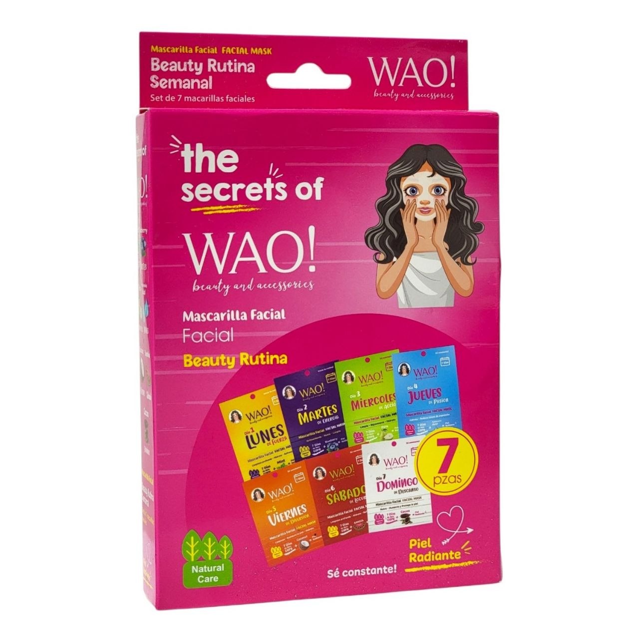 MASCARILLAS FACIALES RUTINA SEMANAL HIDRATAR Y RENOVAR LA PIEL WAO! BEAUTY AND ACCESSORIES 7X25G