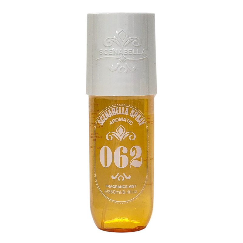 SPRAY PERFUMADO PARA EL CABELLO Y CUERPO SCENABELLA SPRAY AROMATIC 062 VAINILLA, PISTACHOI, JAZMIN, ALMENDRA, CARAMELO Y SANDALO 250ML