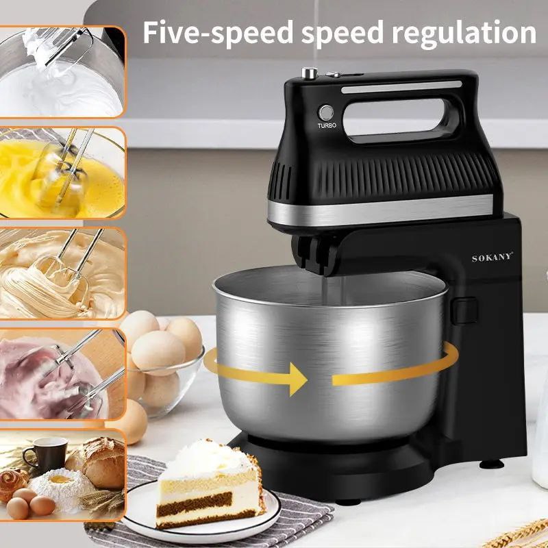 MAQUINA BATIDORA DE MANO, 500W FUERZA, 5 VELOCIDADES SK-6663 SOKANY