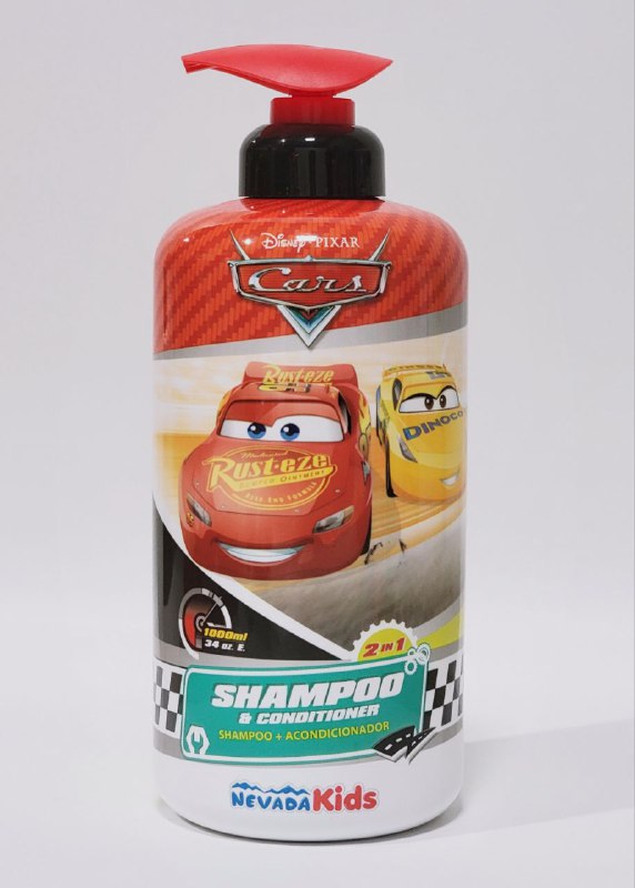 SHAMPOO PARA NIÑOS 2 EN 1 LIMPIA Y SUAVIZA AROMA AGRADABLE DE CARS DISNEY NEVADA KIDS DISNEY PIXAR CARS 1000ML