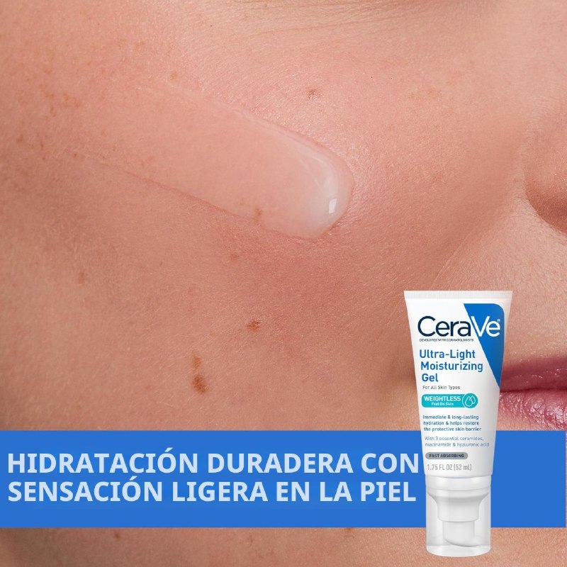 CREMA FACIAL EN GEL DE RAPIDA ABSORCION DE ACIDO HIALURONICO HIDRATANTE CERAVE 52ML