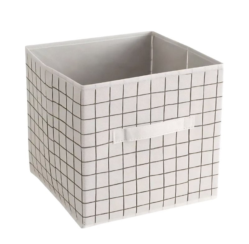 ORGANIZADOR CAJA DE ALMACENAMIENTO PLEGABLE DE TELA, CESTA CON ASA MULTIFUNCIONAL PARA ORGANIZAR ROPA, JUGUETES, ETC CLOSET ESSENTIALS 27.9X26.7X26.7CM