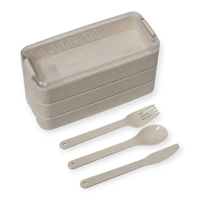 LONCHERA PORTATIL DE 3 COMPARTIMIENTOS A PRUEBA DE FUGAS, APTO PARA MICROONDAS LUNCH BOX