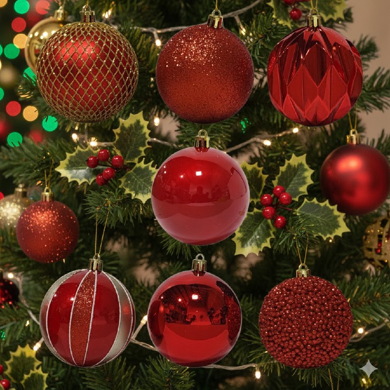 DECORACION ADORNO NAVIDEÑO PAQUETE DE 24 BOLAS DECORATIVAS, 8CM 49X64X49  IDEALES PARA DARLE UN TOQUE UNICO A TU ARBOL DE NAVIDAD