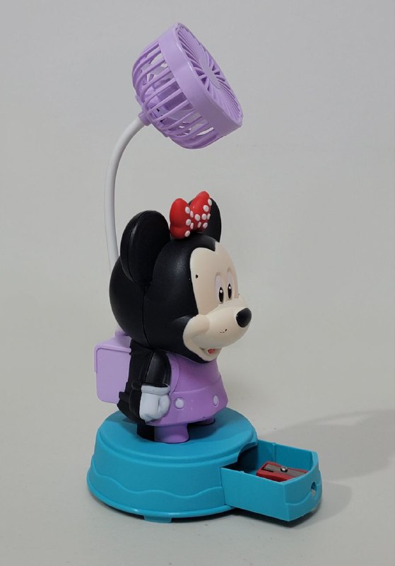 VENTILADOR DE MESA RECARGABLE DE MINNIE MOUSE CON SACAPUNTAS TABLE FAN