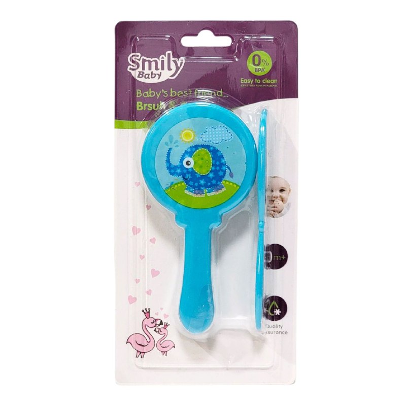 CEPILLO PEINE PARA BEBES, FACILITA EL CUIDADO DEL CABELLO, CERDAS SUAVES DE NAILON SMILY BABY 2 COLORES