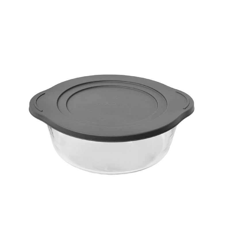 RECIPIENTE REDONDO DE VIDRIO CON TAPA PARA HORNEAR Y ALMACENAR DE ALTA RESISTENCIA 23CM BORCAM