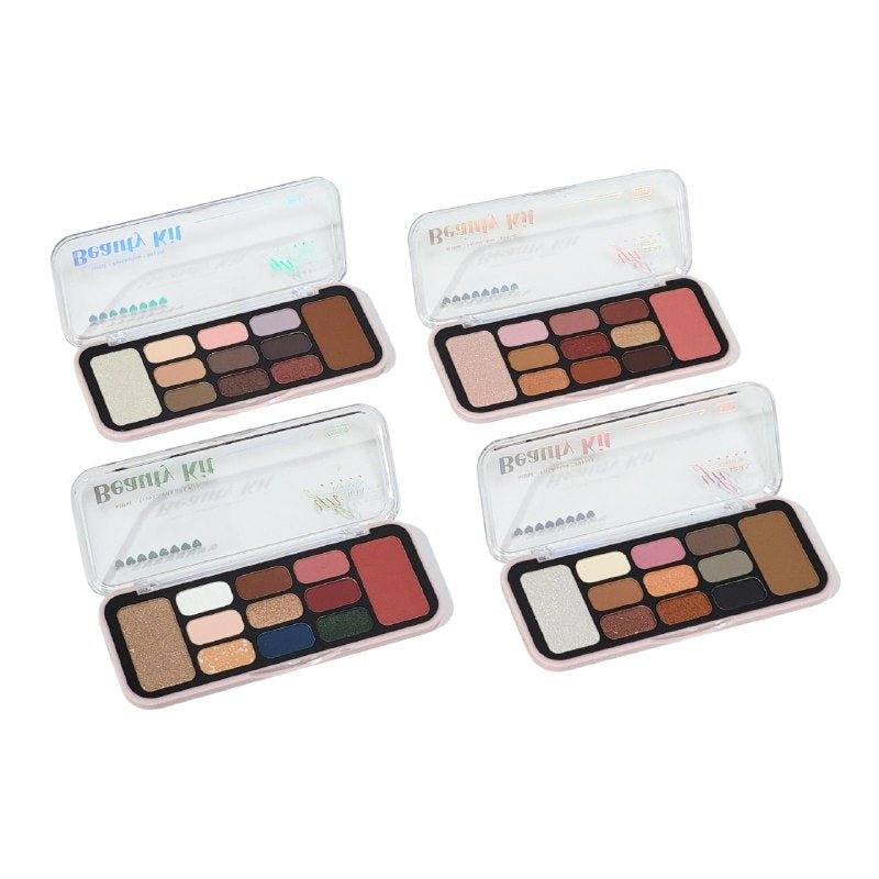 SOMBRAS DE OJOS EN PALETA DE TONOS NATURALES Y BRILLANTES YH BEJA COSMETICS 10G