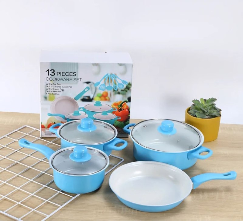 JUEGO DE COCINA DE 13 PIEZAS CACEROLAS OLLAS CUCHARONES