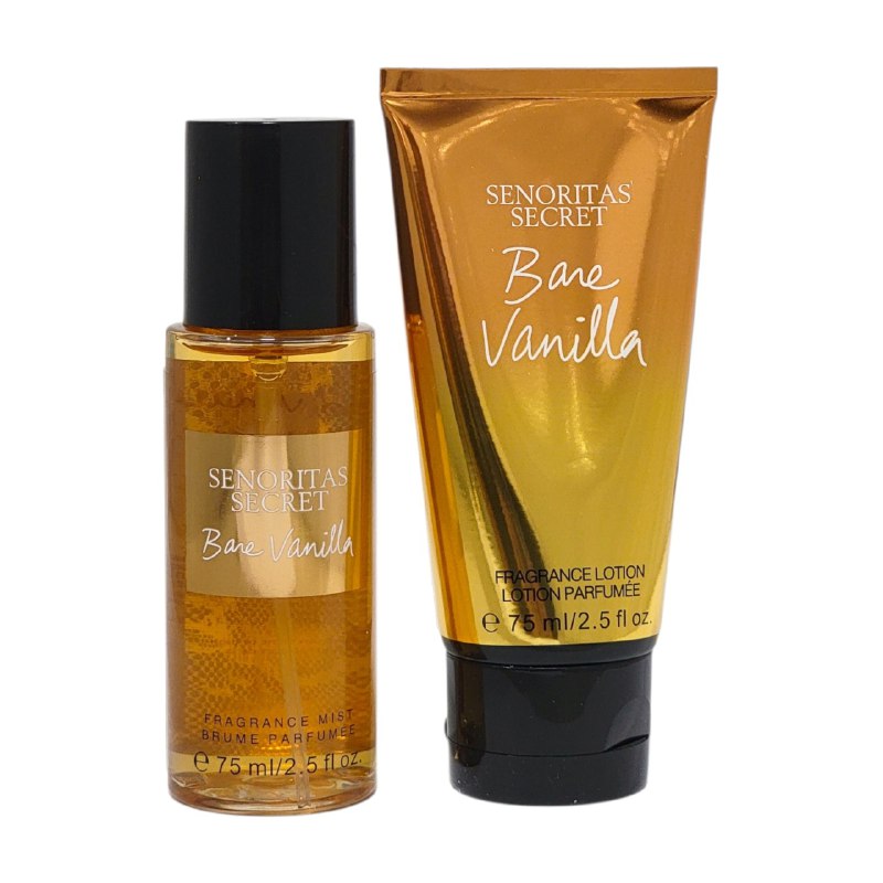 SET SENORITAS SECRET BANE VANILLA SPLASH 75ML, BODY LOTION 75ML (M) (AROMA SIMILAR VS BARE VANILLA)