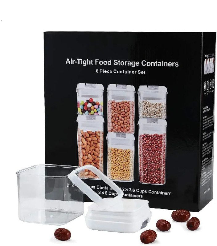 SET DE RECIPIENTES ALMACENADORERS HERMETICOS PARA ALIMENTOS 6UND