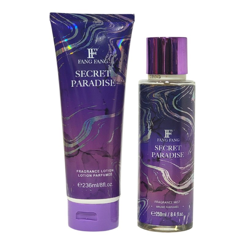 SET FANG FANG FANG SECRET PARADISE SPLASH 250ML, BODY LOTION 236ML (M)