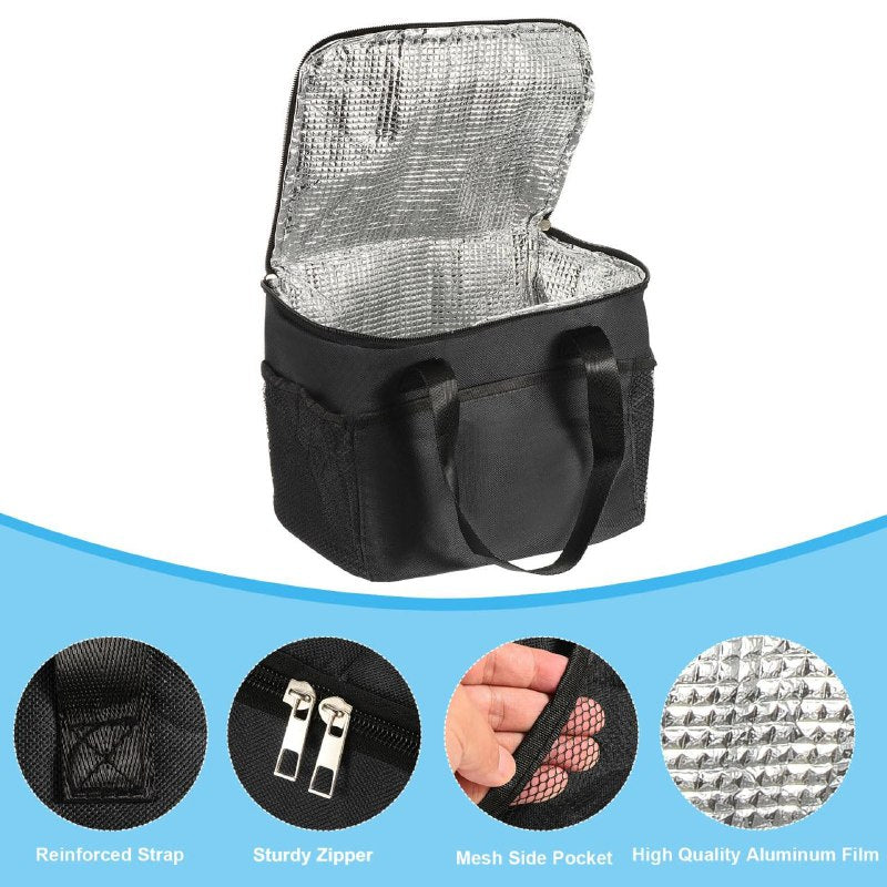 LONCHERA TERMICA PORTATIL PARA ALIMENTOS, LONCHERA BOLSA FACIL DE LLEVAR 5 COLORES 25X20CM